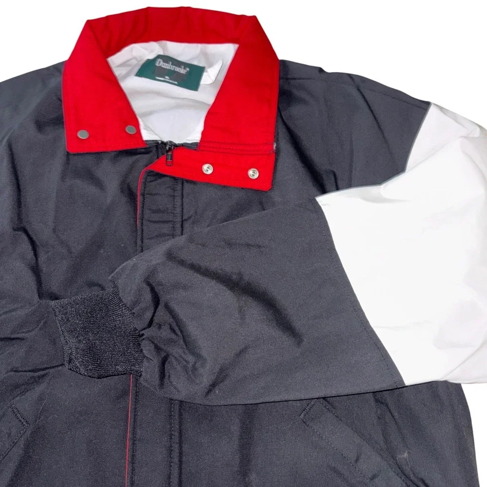 Vintage Dunbrooke Jacket XL Blank Colorblock Black White Red Deadstock 90s USA